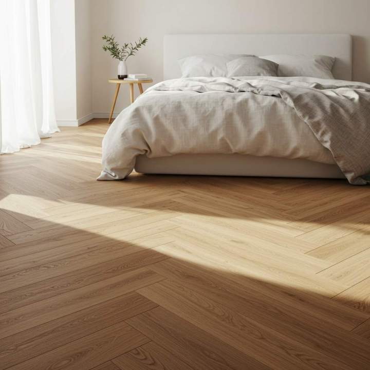 Pose de parquet dans une chambre à coucher Gentilly